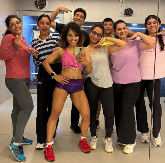 Group fitness batch training session with coach Dipti Pore